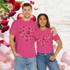 Dog Valentine Paw Print Heart T- Shirt