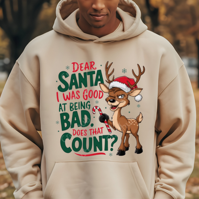 Dear Santa, I Was Good at Being Bad—Does That Count? Christmas Hoodie