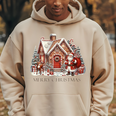 Merry Christmas with Candy Cane, Castle, Reindeer Hoodies