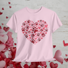 Dog Valentine Paw Print Heart T- Shirt