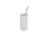 20 OZ Skinny Straight Stainless-Steel Tumbler with Straw & Lid (BLANK)