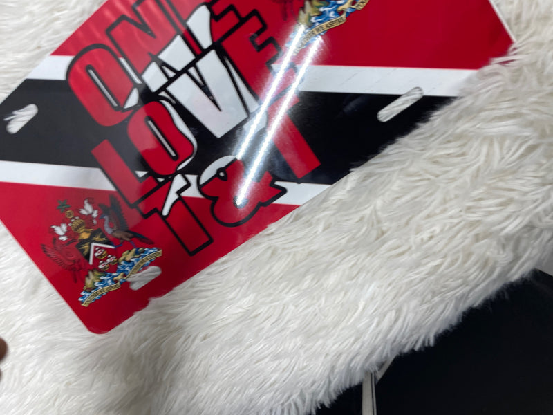 ONE LOVE T&T LICENSE PLATE - GULLYDESIGN